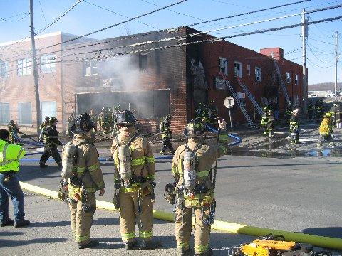 MKFD and local FD's operating at Lexington Ave. Working Fire. (1/28/08)